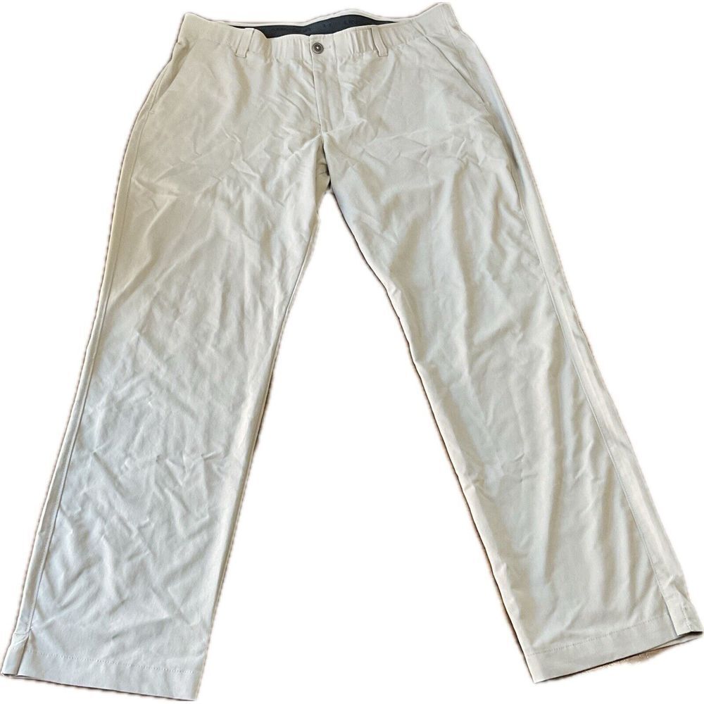 Under Armour Golf‎ Pants Men Size 38x32 The Showdown Pant Beige Straight